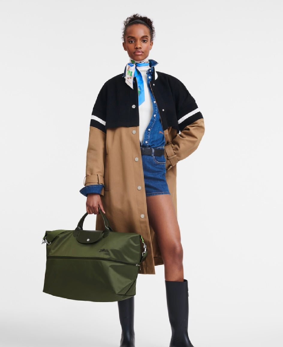 Longchamp Le Pliage Original Travel Bag Expandable Forest - Recycled Canvas