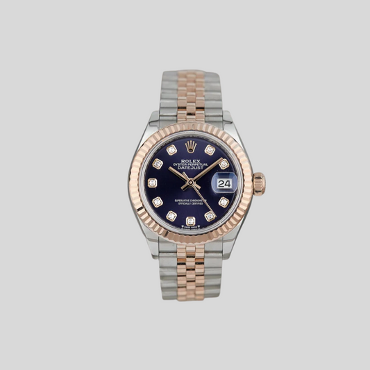 Rolex Datejust 28 Two Tone Rose Gold Aubergine with Diamonds 28mm 279171 2020